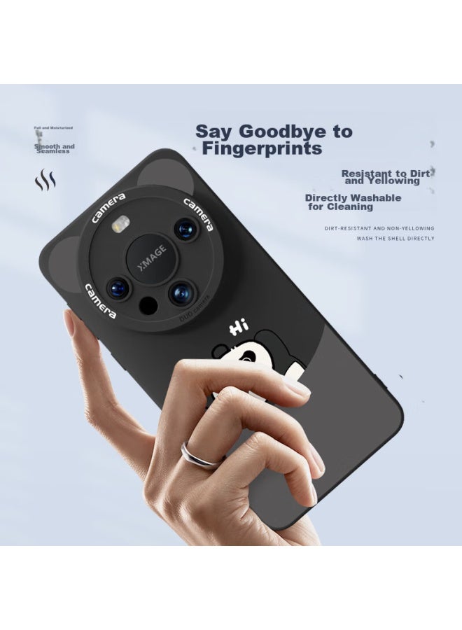 Xp Suitable For Huawei Mate60 Pro Phone Case, Full Lens Protection, Mate60 Pro+ Soft Shell, Heat Dissipation, Silicone Cartoon Design, Ultra-thin, Shockproof, High-end Feel - Antique White, Wave Goodbye - Image 2