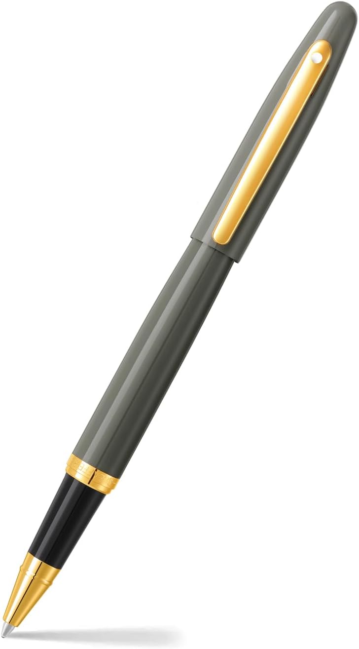 SHEAFFER قلم رولر شيفر VFM 9427 رمادي فاتح لامع مع تفاصيل ذهبية PVD - Image 1