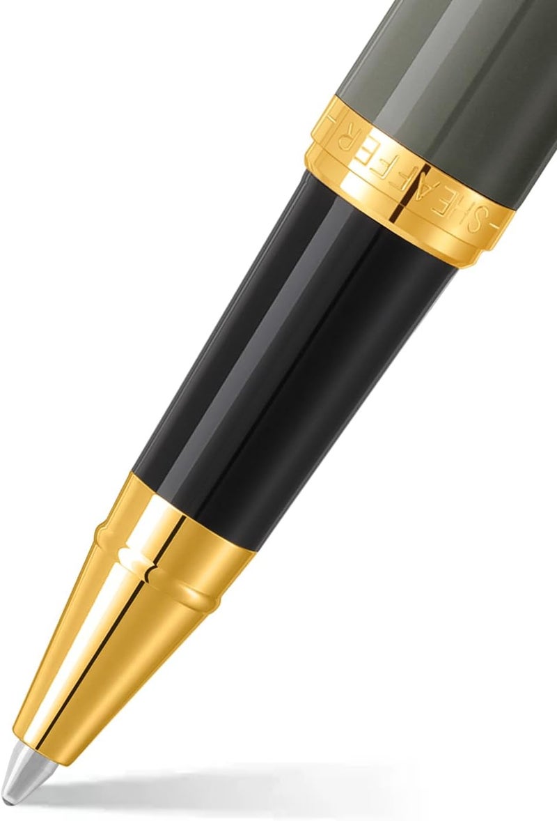 SHEAFFER قلم رولر شيفر VFM 9427 رمادي فاتح لامع مع تفاصيل ذهبية PVD - Image 2