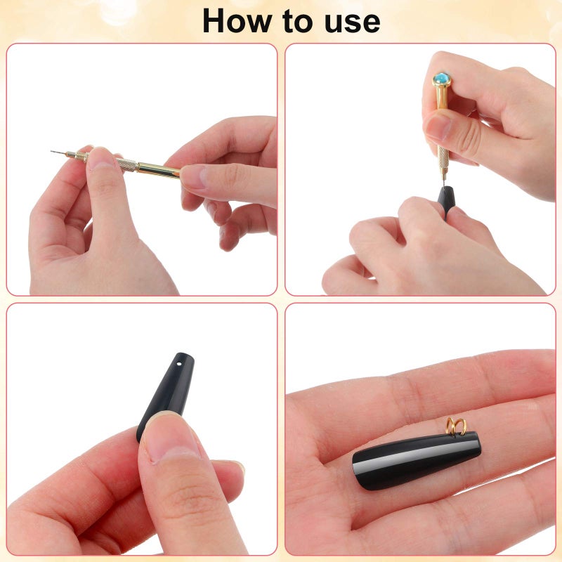 Maitys 1014 قطعة أداة ثقب دبابيس الأظافر، سحر الأظافر 6 أحجام موصل حلقة قفز مع أداة فتح وإغلاق حلقة القفز وزرادية وملاقط لصنع المجوهرات - Image 4