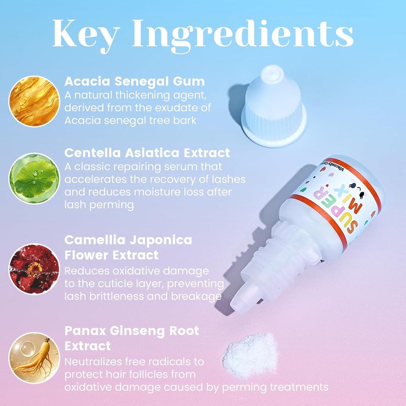 Libeauty Korean Lash Lift Powder Super Mix Viscosity Booster for Lash Perm Lotion Korea Glueless Eyelash Perming System for Professional with Salon Quality 5g - Image 3