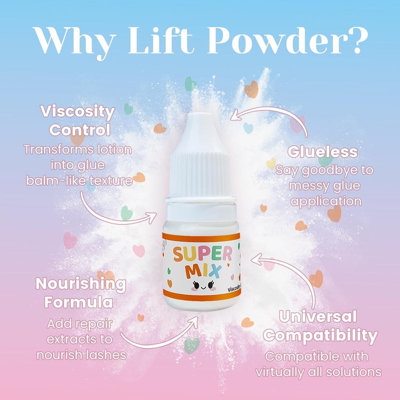 Libeauty Korean Lash Lift Powder Super Mix Viscosity Booster for Lash Perm Lotion Korea Glueless Eyelash Perming System for Professional with Salon Quality 5g - Image 2