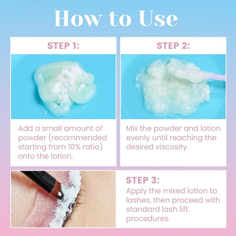 Libeauty Korean Lash Lift Powder Super Mix Viscosity Booster for Lash Perm Lotion Korea Glueless Eyelash Perming System for Professional with Salon Quality 5g - Image 5