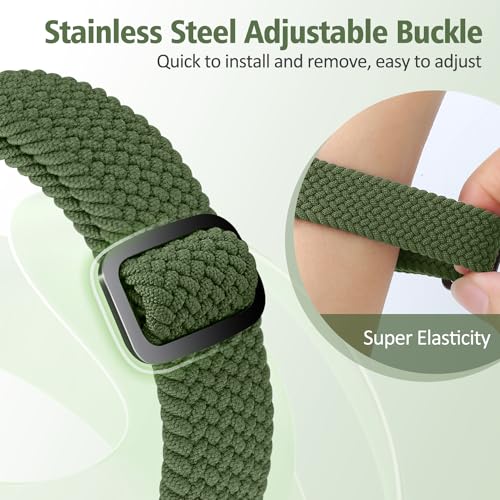 VNDAPT Elastic Braided Bands Compatible with Fitbit Charge 5/Fitbit Charge 6 for Women Men, Breathable Adjustable Stretchy Nylon Loop Sport Replacement Wristbands for Fitbit Charge 6 Charge 5 Straps - Image 5