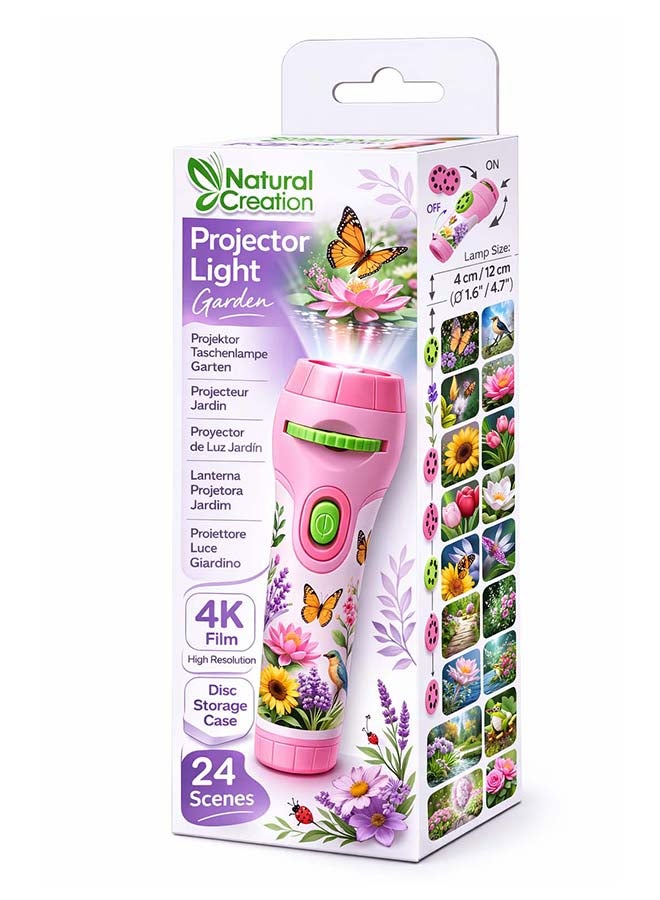 Avenir Natural Creation Garden Projector Light for Kids - 24 Nature & Flower Scenes with 4K Film Quality, Adjustable Focus Handheld Flashlight Projector, Educational Toy & Night Light with Disc Storage Case - Image 1