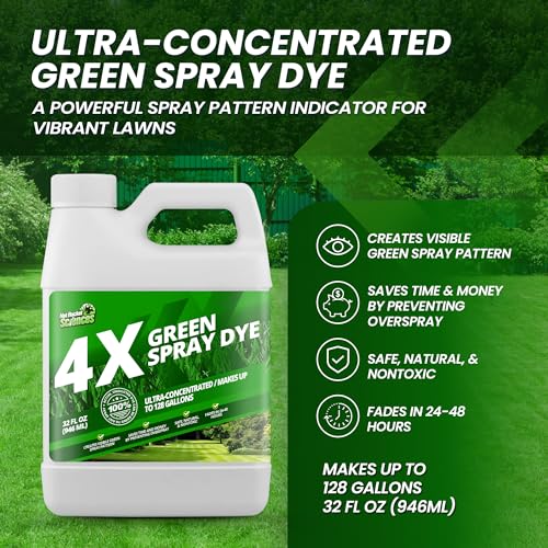 Not Rocket Sciences 32oz 4X Green Spray Dye - Makes 128 Gallons of Concentrated Spray Pattern Indicator Dye, Ideal Fertilizer Marking, Lawn Turf Mark and Marker, Mark Where You've Sprayed with Green Color Indicator - Image 2