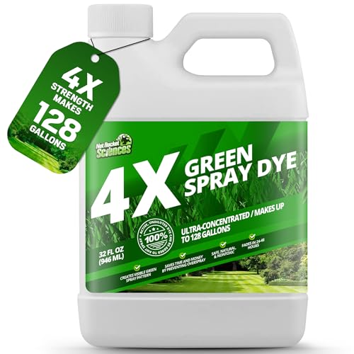 Not Rocket Sciences 32oz 4X Green Spray Dye - Makes 128 Gallons of Concentrated Spray Pattern Indicator Dye, Ideal Fertilizer Marking, Lawn Turf Mark and Marker, Mark Where You've Sprayed with Green Color Indicator - Image 1