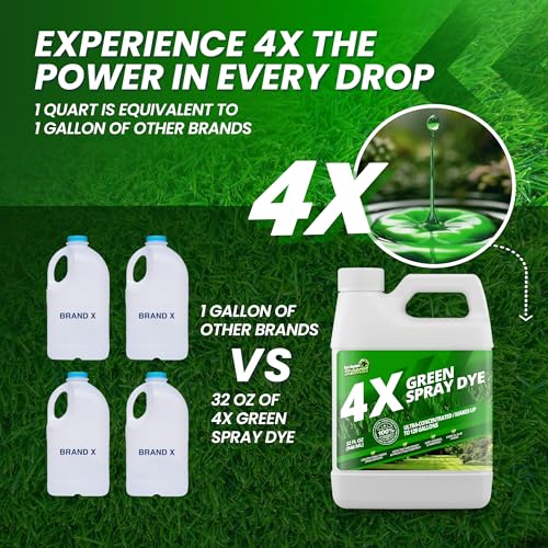 Not Rocket Sciences 32oz 4X Green Spray Dye - Makes 128 Gallons of Concentrated Spray Pattern Indicator Dye, Ideal Fertilizer Marking, Lawn Turf Mark and Marker, Mark Where You've Sprayed with Green Color Indicator - Image 4
