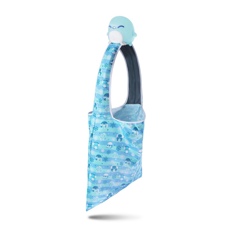 TeeTurtle TeeTurtle - Plushie Tote Bag - Holiday Snowflake Penguin - From the creators of the Original Reversible Octopus Plushie - Take Your Plush Pal Wherever You Go!  - Image 1