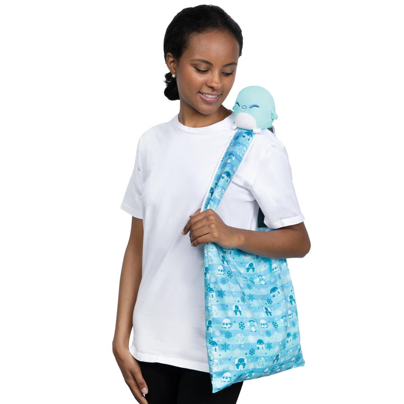 TeeTurtle TeeTurtle - Plushie Tote Bag - Holiday Snowflake Penguin - From the creators of the Original Reversible Octopus Plushie - Take Your Plush Pal Wherever You Go!  - Image 5