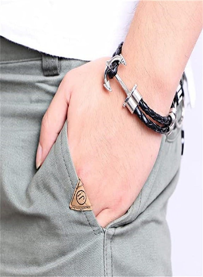 Goolsky Boat Anchor Braided Leather Bracelet - Image 2