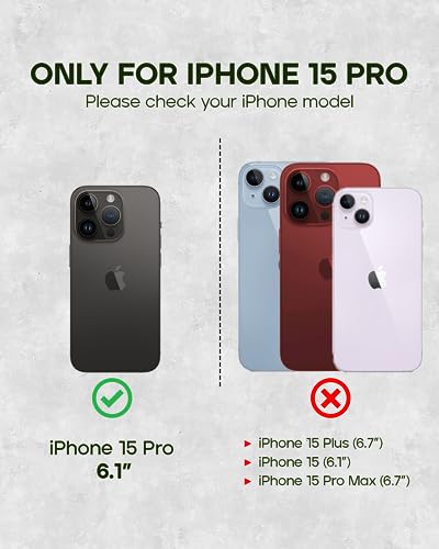 Porter Riley Premium Leather Case Compatible with iPhone 15 Pro Slim line Bumper Case Compatible with MagSafe Genuine Leather Cover Black - Image 3