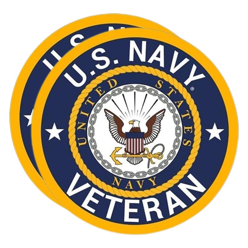 eDesign 2Pack United States Navy Veteran Vinyl Sticker Decal 4 Inches Us Navy Veteran Stickers for Car Truck Van Window Bumper Laptop Tablet Cup Tumbler Water Bottle and Any Smooth Surface - Image 3