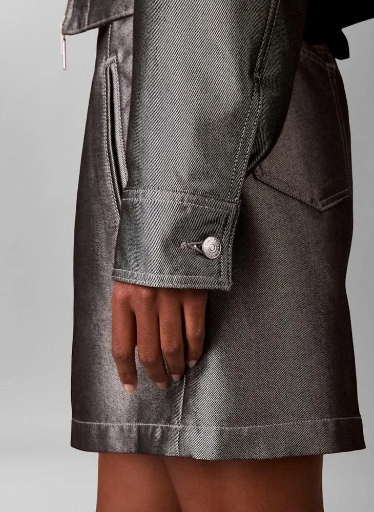 Calvin Klein Jeans  Logo Denim Shine Bomber Jacket for Women | Best Price UAE