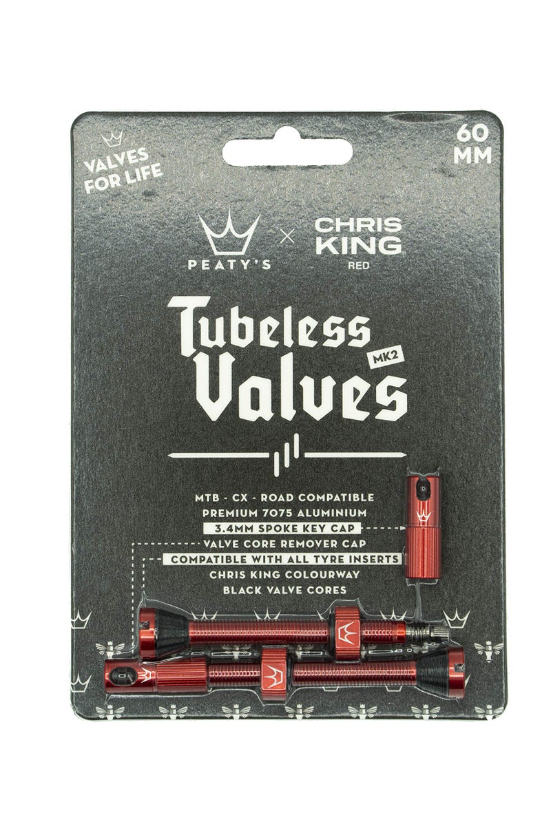 Peaty'S X Chris King (Mk2) Tubeless Valves  60Mm  Red - Image 2