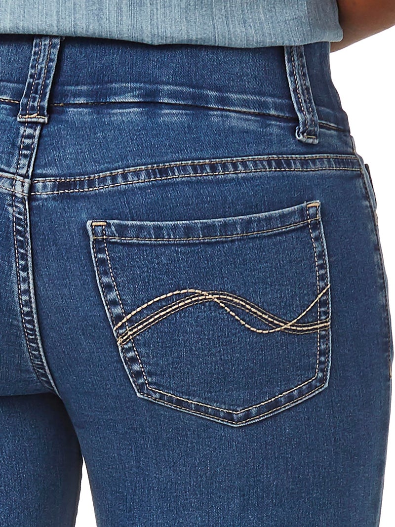 Riders by Lee Indigo womens Pull on Waist Smoother Bootcut Jeans, Mid Shade, 14 US - Image 2