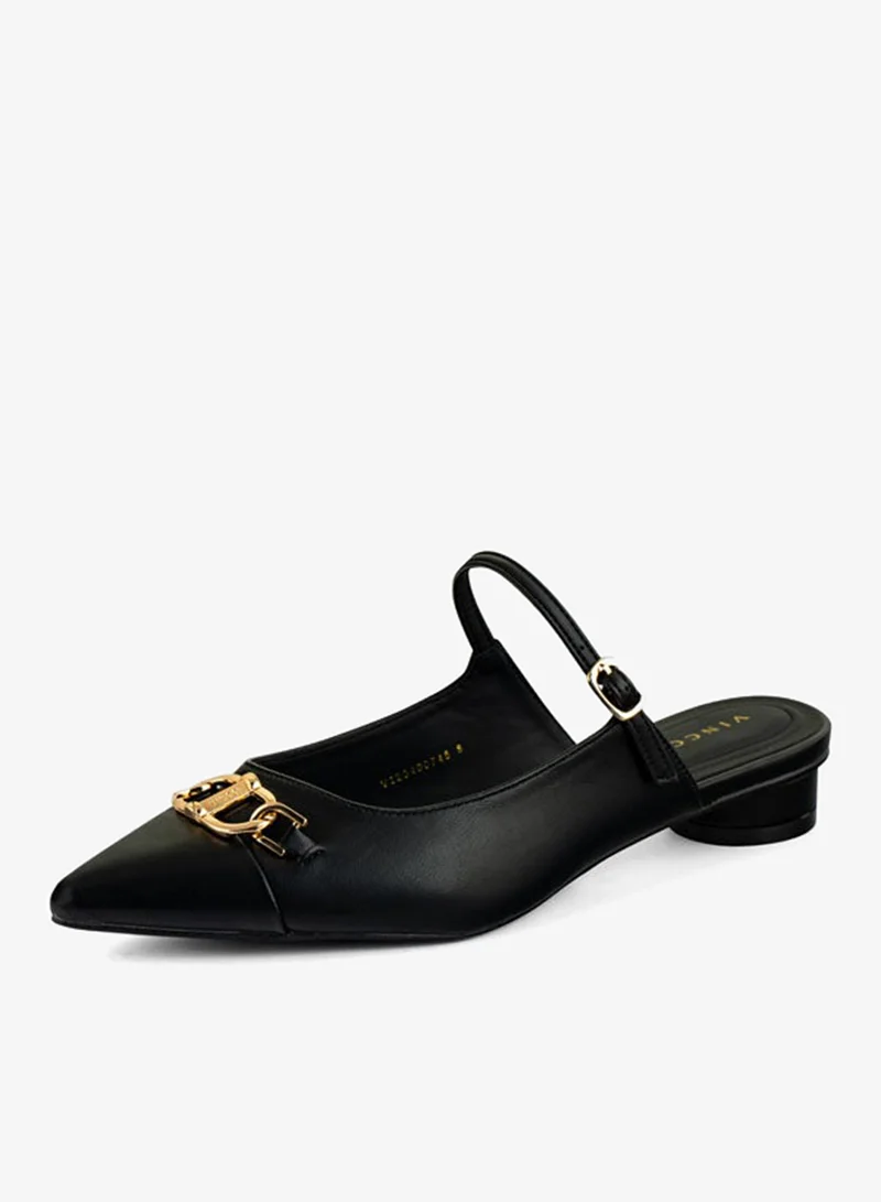 فينتشي صنادل نسائية مدببة إصبع القدم متوسط الكعب