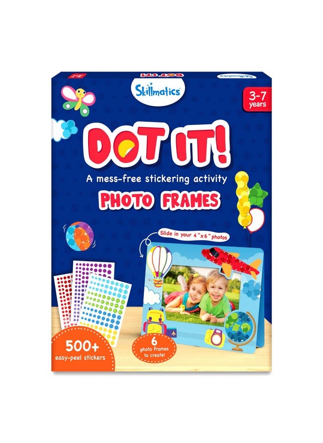 سكيلماتيكس نشاط فني - إطارات صور Dot It، ملصقات فنية خالية من الفوضى للأطفال، هدايا للجوارب، مجموعات حرفية، أنشطة يدوية، هدايا للأولاد والبنات من سن 3 و4 و5 و6 و7 سنوات  - Image 1