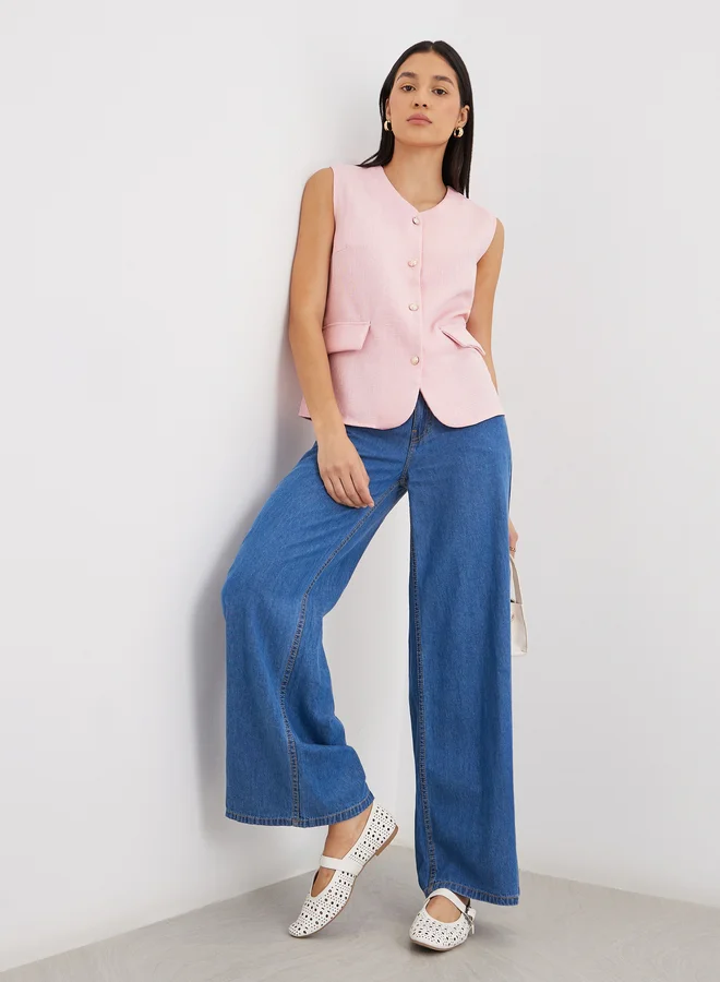 Styli Styli Button Down Sleeveless Waistcoat