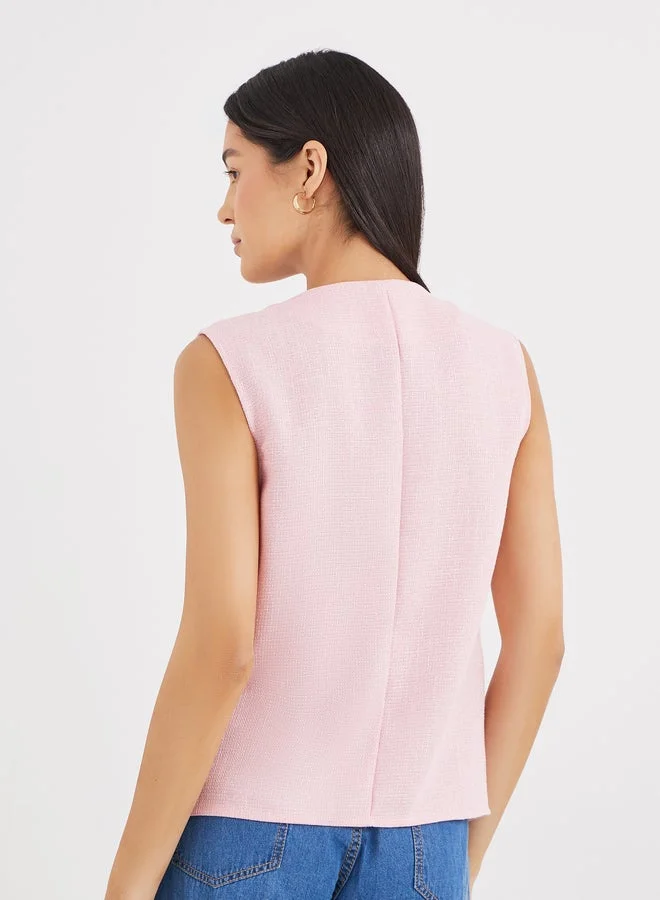 Styli  Button Down Sleeveless Waistcoat for Women | Best Price UAE