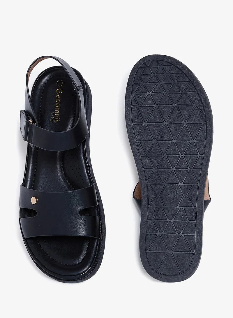 Geoomnii BLACK Geoomnii Comfort Slide Sandals for Women – Cushioned Slip-On Casual Sandals for Daily Wear, Home, Travel & Walking for Women | Best Price UAE