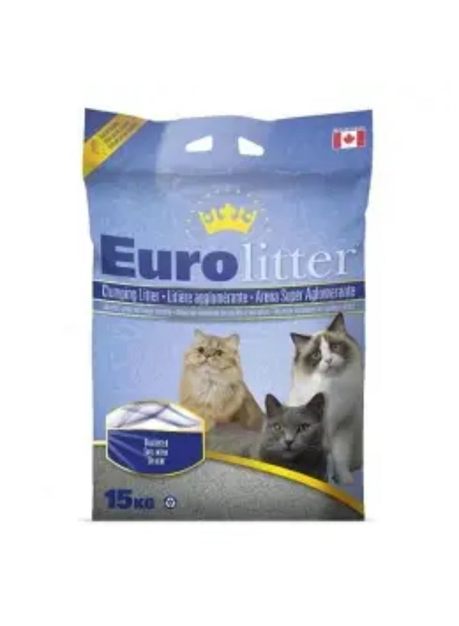 يوروليتّر رمل قطط معطر برائحة الخزامى – 15 كجم