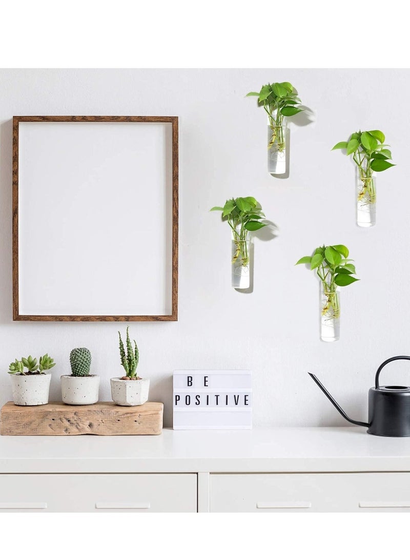 سيوسي أواني الزهور المعلقة على الحائط ، تررم زجاجي ، أوعية نباتية مزهرية جدارية مثالية لنشر النباتات المائية وديكور المنزل والحديقة والزفاف 4 قطع - Image 5