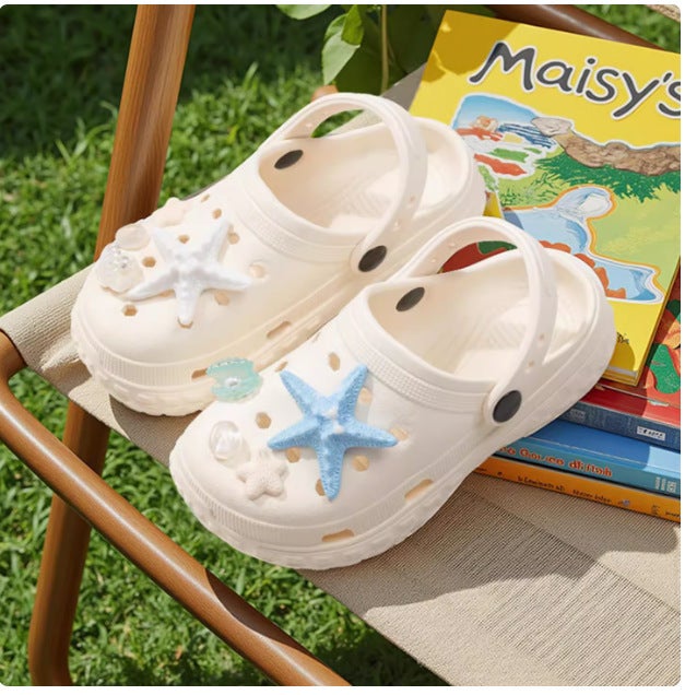 Boys Girls EVA Home Sandals White shell starfish (8 pieces)