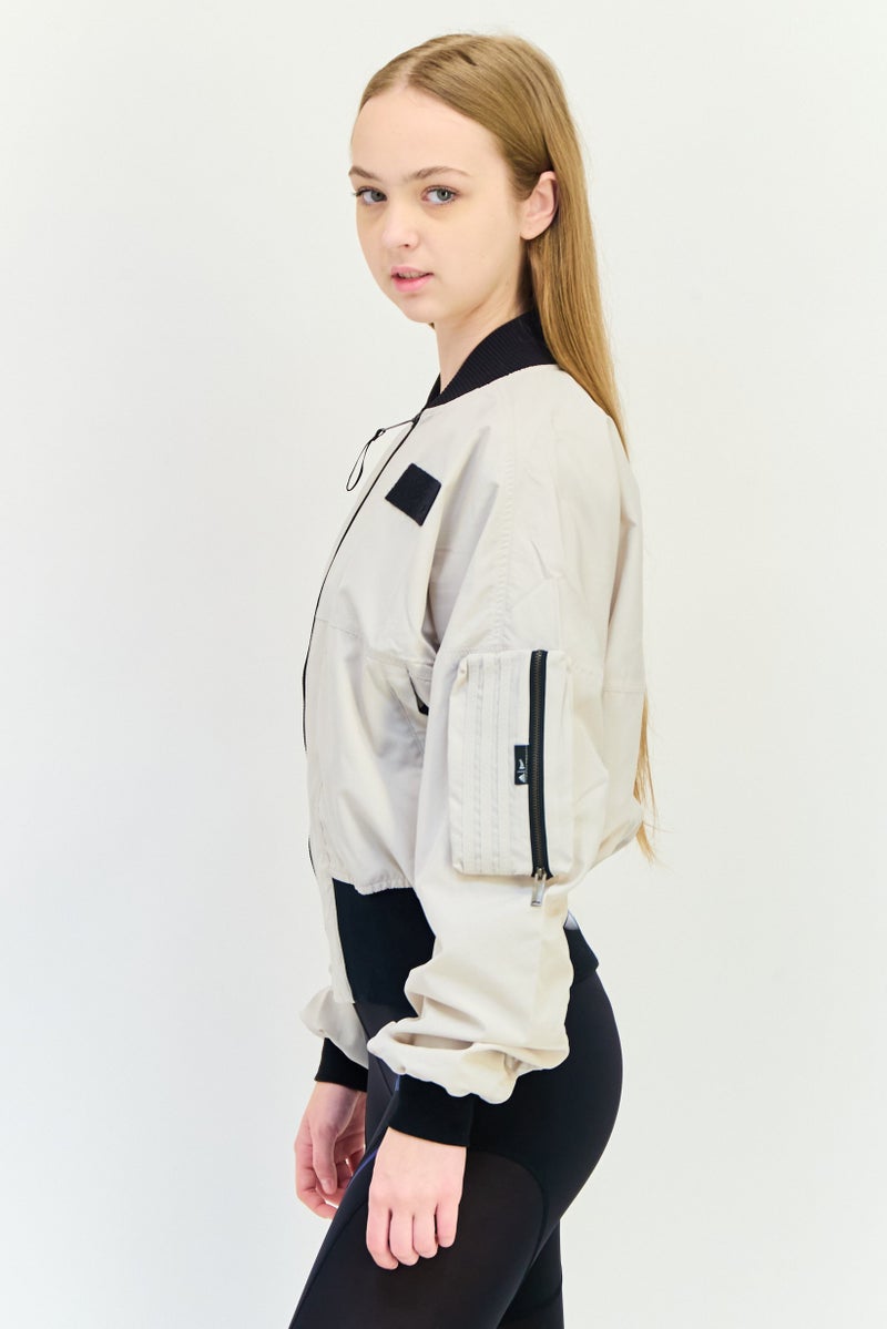 Adidas Adidas x Parley Women Sportswear Fit Outdoor Bomber Jacket, Light Grey  - Image 3