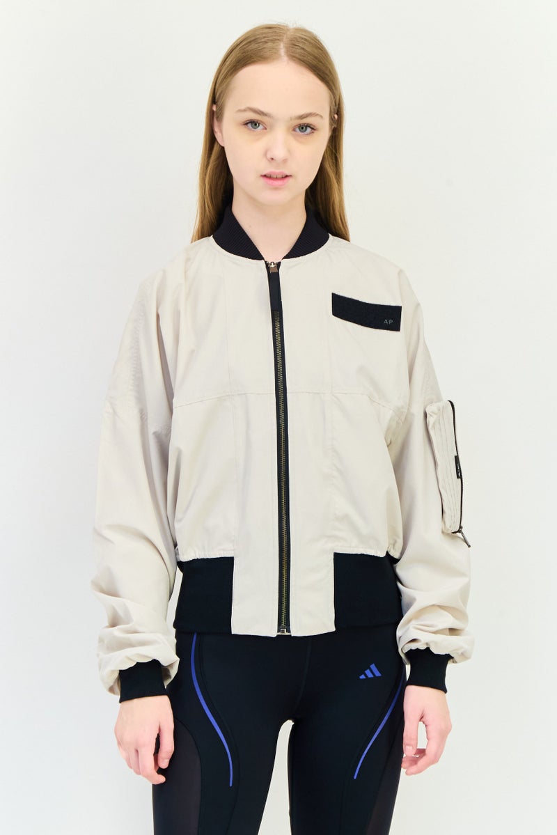 Adidas Adidas x Parley Women Sportswear Fit Outdoor Bomber Jacket, Light Grey  - Image 1