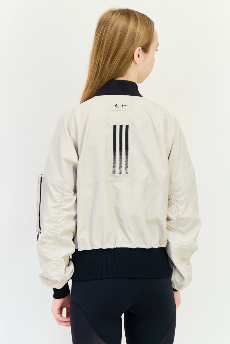 Adidas x Parley Women Sportswear Fit Outdoor Bomber Jacket, Light Grey - Image 4