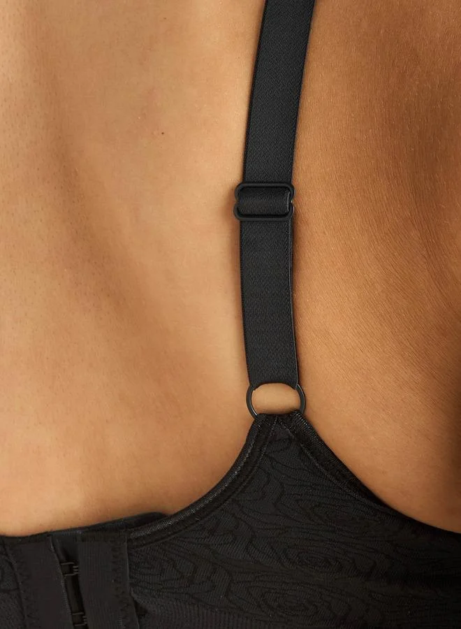 Splash FAV Floral Textured Bra with Adjustable Straps