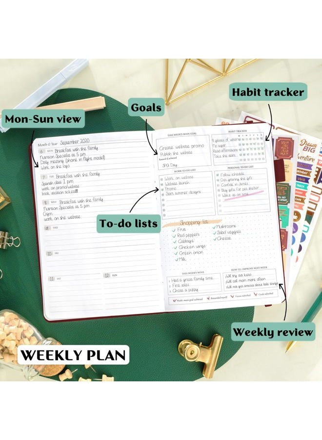 Legend Planner – Deluxe Weekly & Monthly Life Planner to Hit Your Goals & Live Happier. Organizer Notebook & Productivity Journal. - Image 3