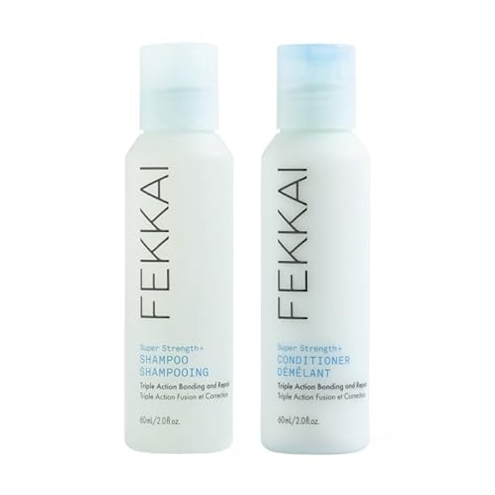 FEKKAI Super Strength+ Protein PowerBond Shampoo (2 oz) + Conditioner (2 oz) - Bonds, Repairs, and Protects for 3X Stronger Hair - Free of Sulfates, Parabens, Phthalates - Vegan, Cruelty-Free - Image 1
