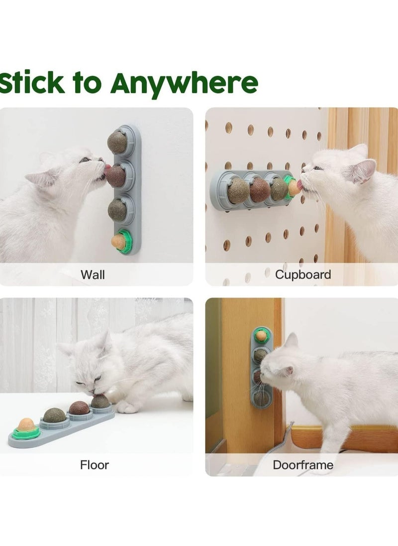 CMGTYYD - CMGTYYD 4-Pack Catnip Balls Cat Toy, Edible Catnip Toy Balls, 4 Flavors, Spinable Interactive Cat Treats, Oral Cleansing for Cats - Image 1