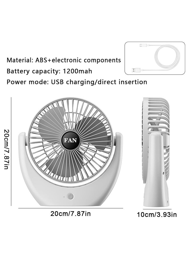 Generic - Mini Portable USB Handheld Desktop Fan 3 Speeds with Stand - Image 1