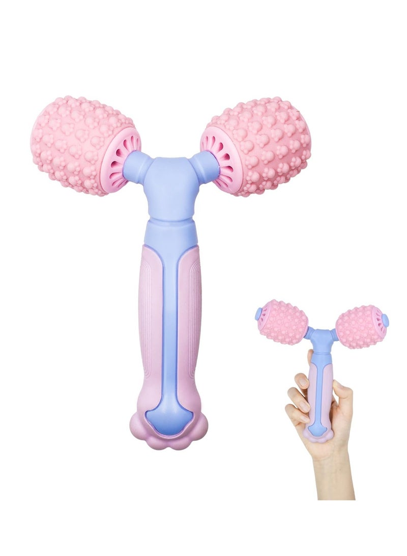 Excefore Muscle Massage Roller for Relaxing Muscle Relief, Designed for Yoga and Pilates, Alleviates Muscle Soreness, Silicone Massage Stick Leg Muscle Relaxer, Body Shaping Tool (Pink) - Image 1
