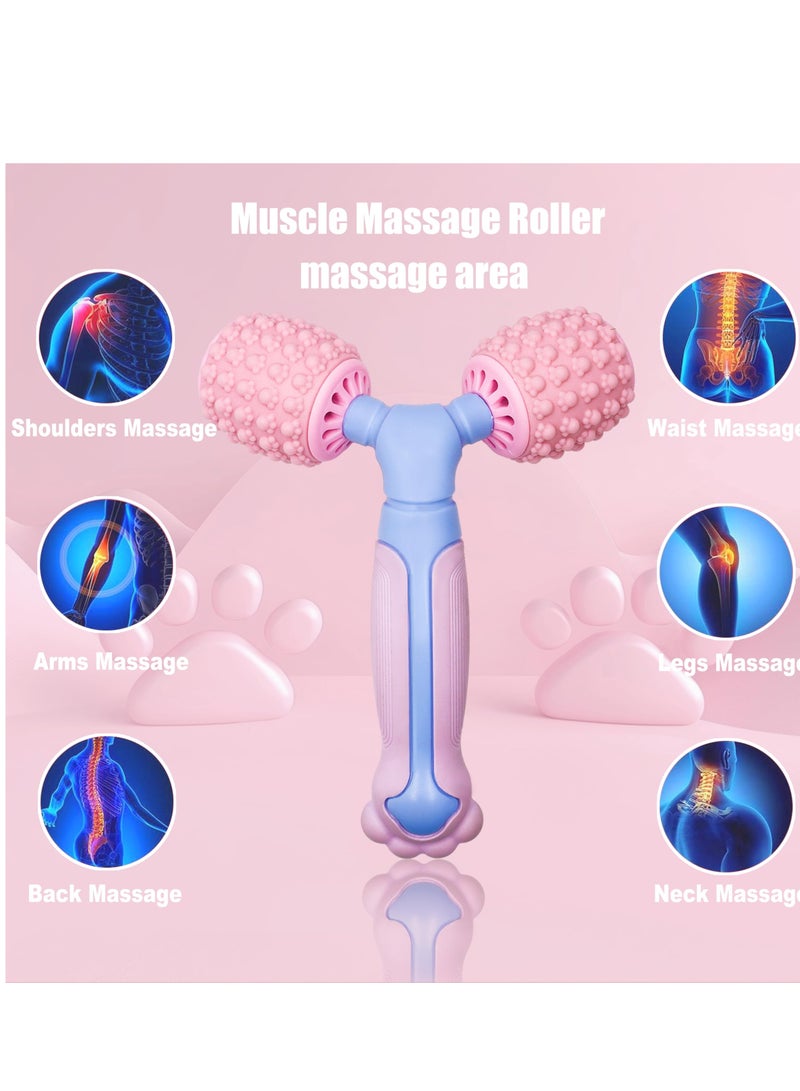 Excefore Muscle Massage Roller for Relaxing Muscle Relief, Designed for Yoga and Pilates, Alleviates Muscle Soreness, Silicone Massage Stick Leg Muscle Relaxer, Body Shaping Tool (Pink) - Image 5