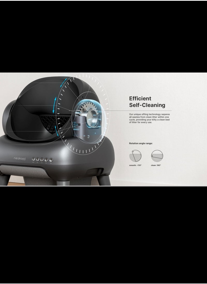 Neakasa - Neakasa⁺ M1 Open-Top Self-Cleaning Smart Cat Litter Box, Automatic Cat Litter Box With APP Control, Odor-Free Waste Disposal Bags (2 Rolls) & Litter Mat Included. [Full Pack Set + 12 Months International Warranty]. - Image 1