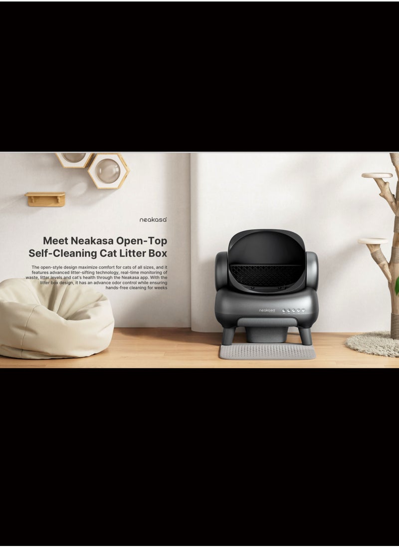 Neakasa - Neakasa⁺ M1 Open-Top Self-Cleaning Smart Cat Litter Box, Automatic Cat Litter Box With APP Control, Odor-Free Waste Disposal Bags (2 Rolls) & Litter Mat Included. [Full Pack Set + 12 Months International Warranty]. - Image 1
