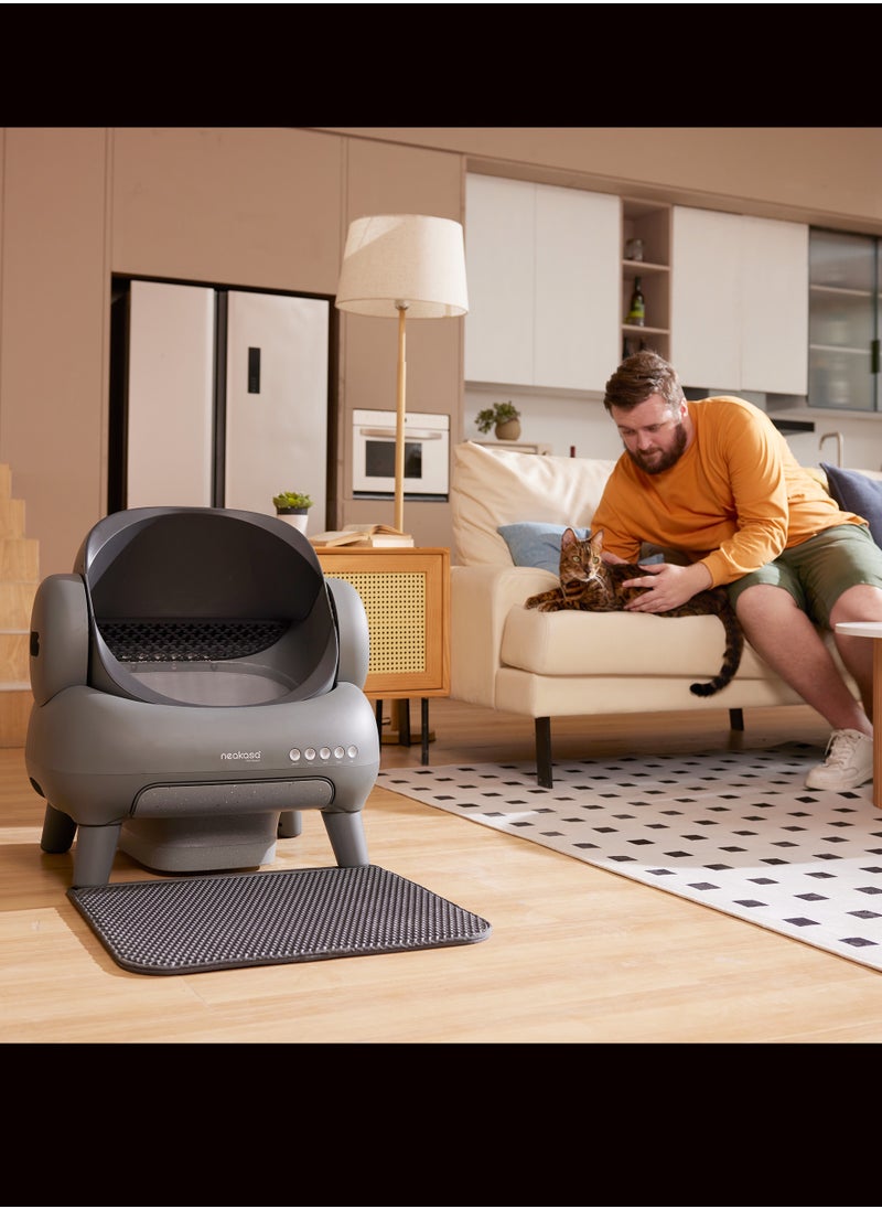 Neakasa - Neakasa⁺ M1 Open-Top Self-Cleaning Smart Cat Litter Box, Automatic Cat Litter Box With APP Control, Odor-Free Waste Disposal Bags (2 Rolls) & Litter Mat Included. [Full Pack Set + 12 Months International Warranty]. - Image 1
