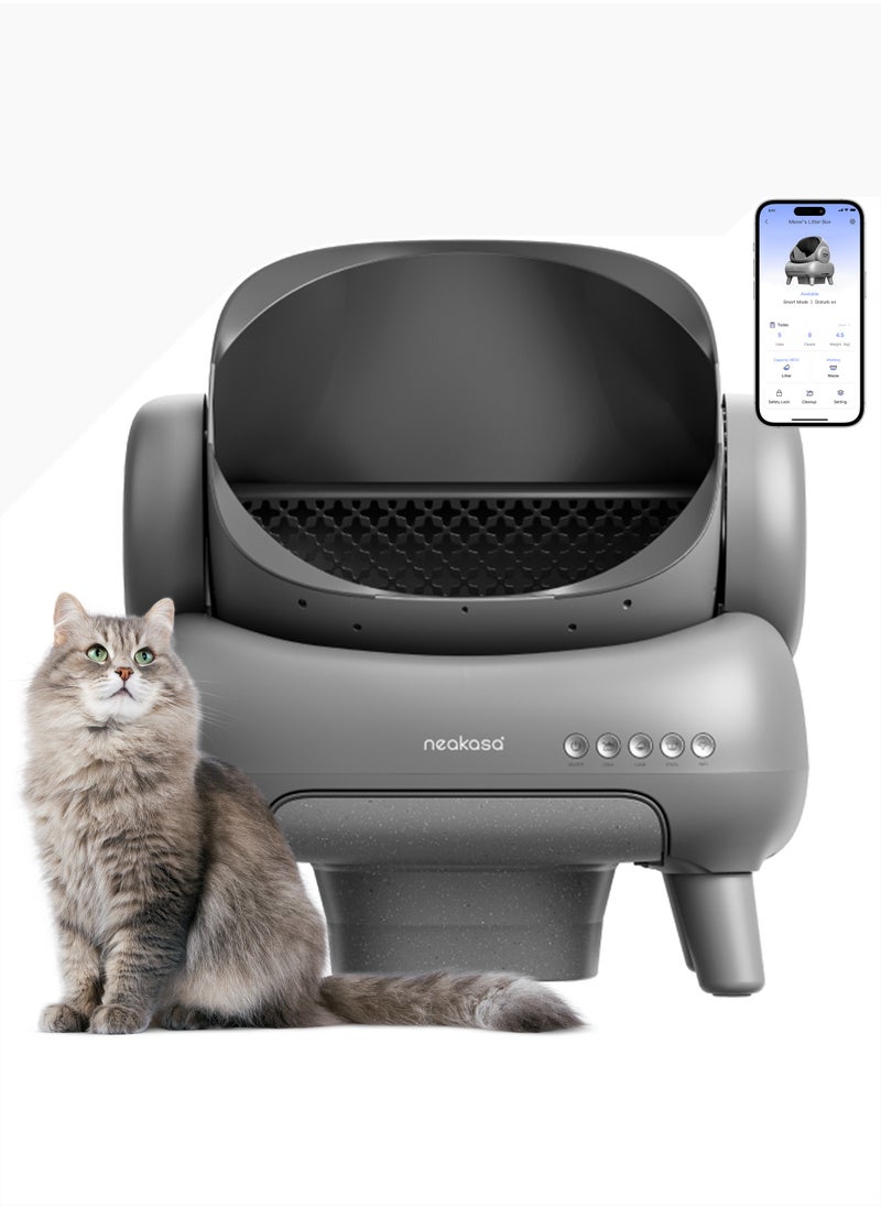 Neakasa - Neakasa⁺ M1 Open-Top Self-Cleaning Smart Cat Litter Box, Automatic Cat Litter Box With APP Control, Odor-Free Waste Disposal Bags (2 Rolls) & Litter Mat Included. [Full Pack Set + 12 Months International Warranty]. - Image 1