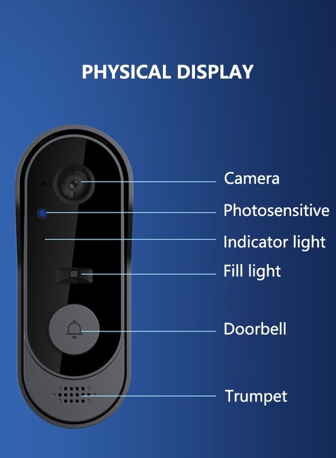 Occuwzz Smart WiFi Doorbell with Dual-Band Audio and Cloud Storage for Home Offices - Image 2