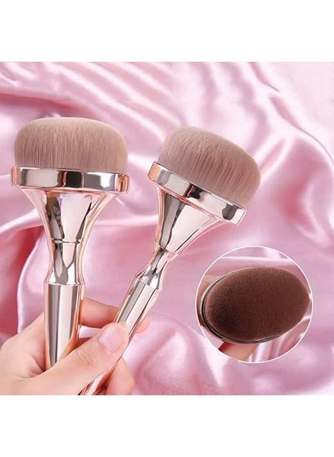 SKINPLUS SKINPLUS Pro Gold Rush Oval Makeup Brushes, 9Pcs Foundation Powder Concealer Cheek Eye Shadows Brush Set  - Image 3