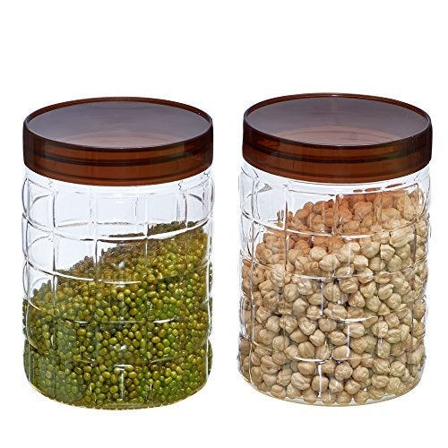 SCL Steelo Steelo Solitare Plastic PET Container Set, 1.2 litres, Set of 2, Maroon - Image 1