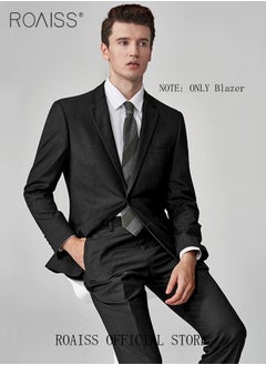 roaiss Lightweight Casual Blazers for Men Two Button Slim Fit Formal Top Mens Stylish Regular Suit Jacket Working Clothes or Groomsmen Uniform  - Image 2