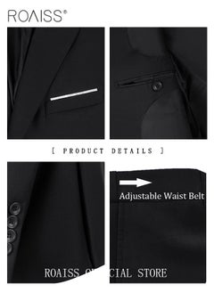 roaiss Lightweight Casual Blazers for Men Two Button Slim Fit Formal Top Mens Stylish Regular Suit Jacket Working Clothes or Groomsmen Uniform  - Image 5