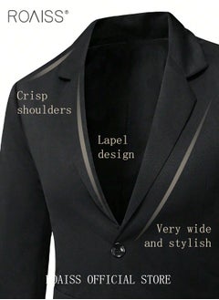 roaiss Lightweight Casual Blazers for Men Two Button Slim Fit Formal Top Mens Stylish Regular Suit Jacket Working Clothes or Groomsmen Uniform  - Image 4