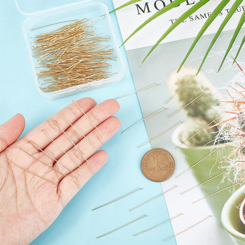 UNICRAFTALE 1000pcs Stainless Steel Eye Pin, 0.6mm Pin Eyepins with Loop, 40mm Long Eye pins Hooks for Jewelry Making Arts & Crafts Projects with Storage Container, Hole 2mm - Image 3