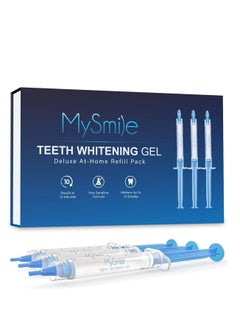 MySmile Teeth Whitening Gel Pen Refill Pack, 3 Non-Sensitive Teeth Whitening Pen, Deluxe Teeth Whitener Dental Grade Tooth Whitening Gel with Carbamide Peroxide for Home, 10 min Fast Result Pack of 3